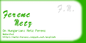 ferenc metz business card